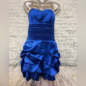 Dancing Queen Royal Blue Strapless Dress sz XL NWT